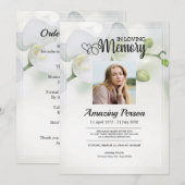 White orchid Funeral order of service Invitation Kaart (Voorkant / Achterkant)