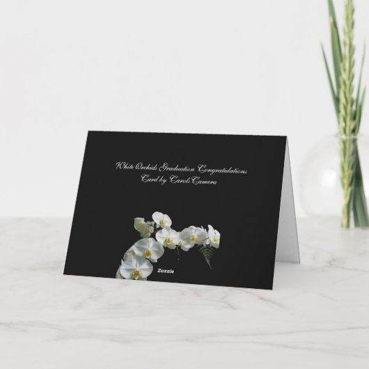 White Orchid Gefeliciteerd Afstuderen! Kaart (Achterkant)