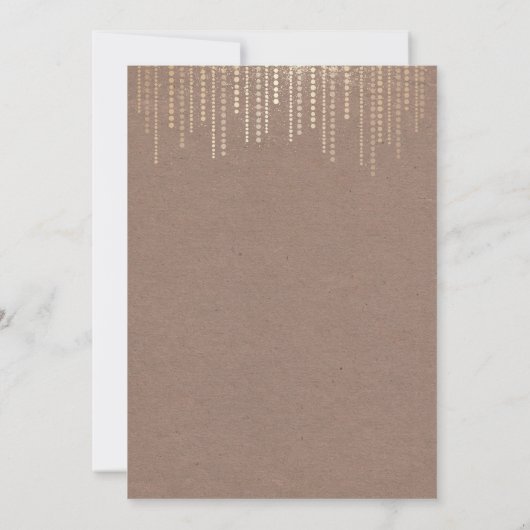 White Orchid Gold Glitter  Engagement Party Kaart (Achterkant)