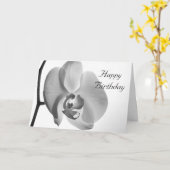 White Orchid Happy Birthday Kaart (Gele Bloem)