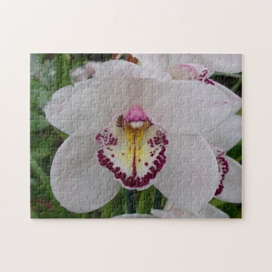 White Orchid II Elegant Floral Legpuzzel (Horizontaal)