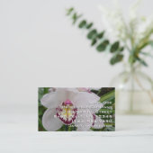 White Orchid II Elegant Floral Visitekaartje (Staand voorkant)