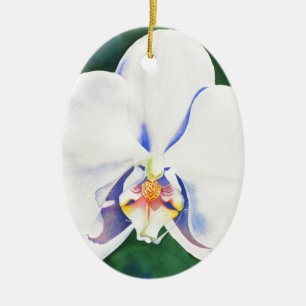 White Orchid Keramisch Ornament