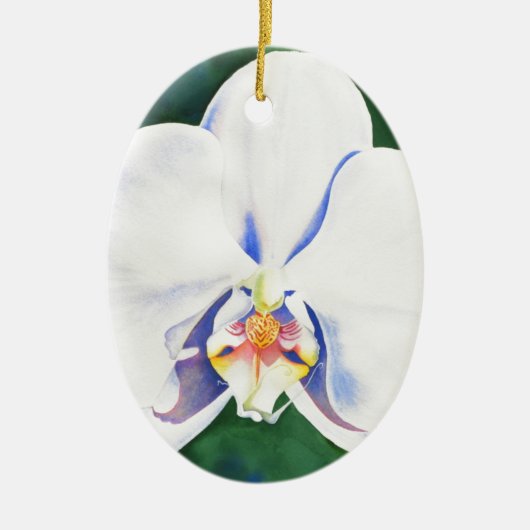 White Orchid Keramisch Ornament (Voorkant)