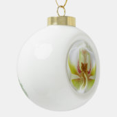White Orchid Keramische Bal Ornament (Links)