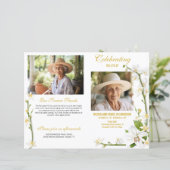 White Orchid Lily 2 foto begrafenisprogramma (Staand voorkant)