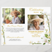 White Orchid Lily 2 foto begrafenisprogramma (Voorkant)