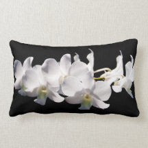 White Orchid Lumbar Pillow