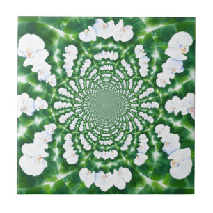 White Orchid Mandala Tegeltje
