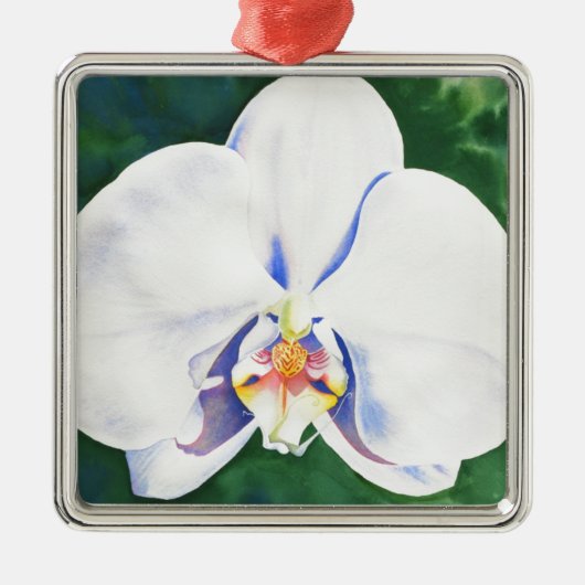 White Orchid Metalen Ornament (Voorkant)