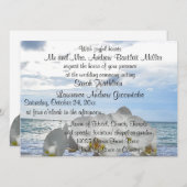 White Orchid Ocean Waves Wedding Kaart (Voorkant / Achterkant)