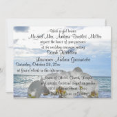 White Orchid Ocean Waves Wedding Kaart (Voorkant)