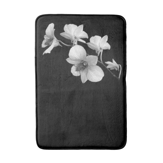 White Orchid on Black Bath Mat (Voorkant Verticaal)