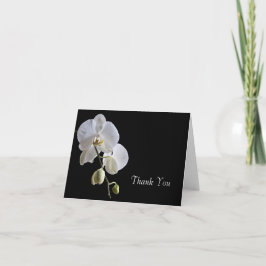 White Orchid on Black Dank je Bedankkaart