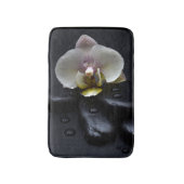 White Orchid on Black Stones Badmat (Voorkant Verticaal)