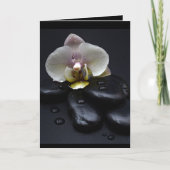 White Orchid on Black Stones Kaart (Voorkant)