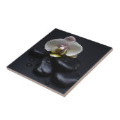 White Orchid on Black Stones Tegeltje (Zijkant)