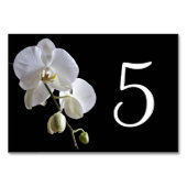 White Orchid op Black Table Numbers Kaart (Voorkant)