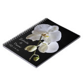 White Orchid op Black Wedding Notitieboek (Linkerzijde)