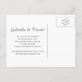 White Orchid op Black Wedding Save the Date Aankondigingskaart (Achterkant)