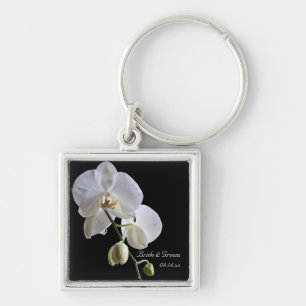 White Orchid op Black Wedding Sleutelhanger
