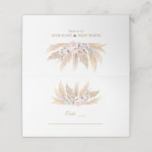 White Orchid Pampas Grass Wedding Table Number Plaatskaartje (Buitenkant ongevouwen)