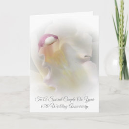 White Orchid Personalized 65th Wedding Jubileum Kaart