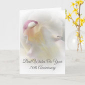 White Orchid Personalized 70th Wedding Jubileum Kaart (Gele Bloem)