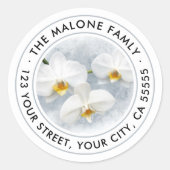 White orchid phalaenopsis ronde sticker (Voorkant)