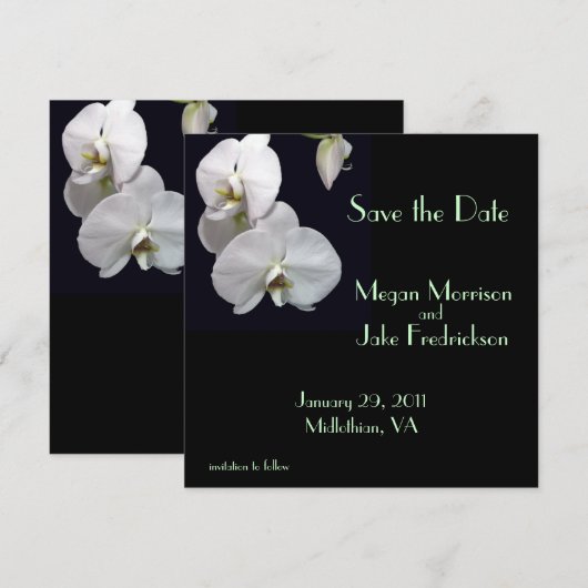 White Orchid Save the Date (Voorkant / Achterkant)