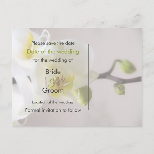 White Orchid · Save the Date Briefkaart (Achterkant)