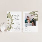 White Orchid Save the Date Kaart