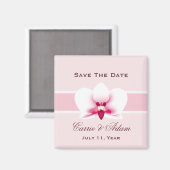 White Orchid Save the Date Magnet (Voorkant / Achterkant)