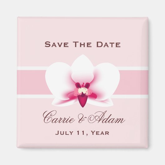 White Orchid Save the Date Magnet (Voorkant)