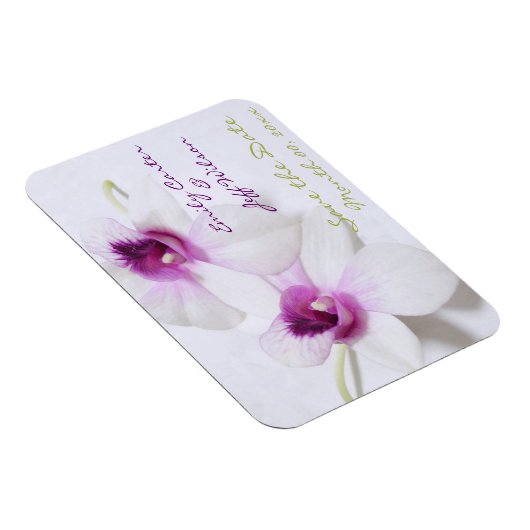 White Orchid Save the Date Magnets Magneet (Rechterzijde)
