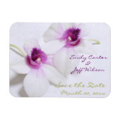 White Orchid Save the Date Magnets Magneet (Horizontaal)
