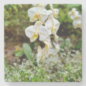 White Orchid Stenen Onderzetter (Voorkant)
