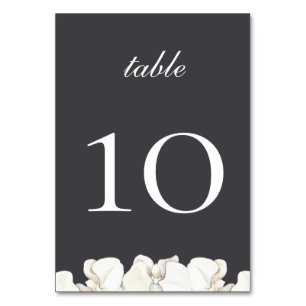 White Orchid Table Number Card Kaart