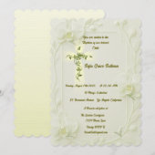 White Orchid & Vine Baptism  Kaart (Voorkant / Achterkant)