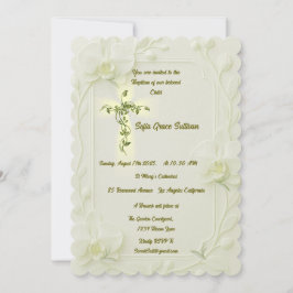 White Orchid & Vine Baptism Kaart