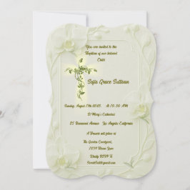 White Orchid & Vine Baptism Kaart