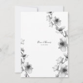 White Orchid Vine Wedding Invitation Kaart (Achterkant)