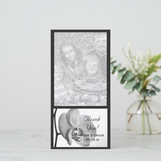 White Orchid Weddenschap Hartelijk dank Bedankkaart (Staand voorkant)