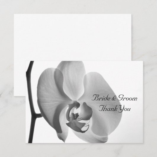 White Orchid Weddenschap Hartelijk dank Notitiekaartje (Voorkant / Achterkant)
