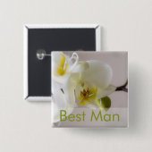 White Orchid ・ Wedding Button (Voorkant /achterkant)