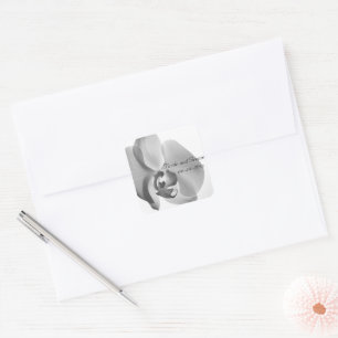 White Orchid Wedding Envelope-zegels Vierkante Sticker