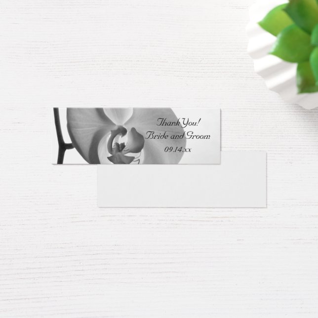 White Orchid Wedding Favor Labels Mini Visitekaartjes (Bureau)