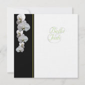 White Orchid Wedding Invitation 5.25x5.25 Kaart (Achterkant)