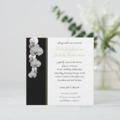 White Orchid Wedding Invitation 5.25x5.25 Kaart (Staand voorkant)
