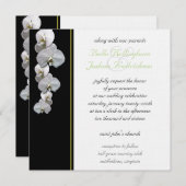 White Orchid Wedding Invitation 5.25x5.25 Kaart (Voorkant / Achterkant)